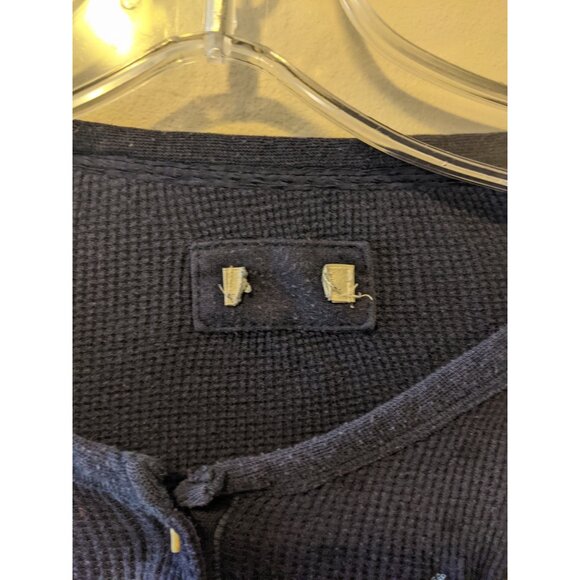 Y2K American Eagle Waffle Knit Henley Top Embroidered Polka Dot Bella Swan Sz S - Picture 10 of 11